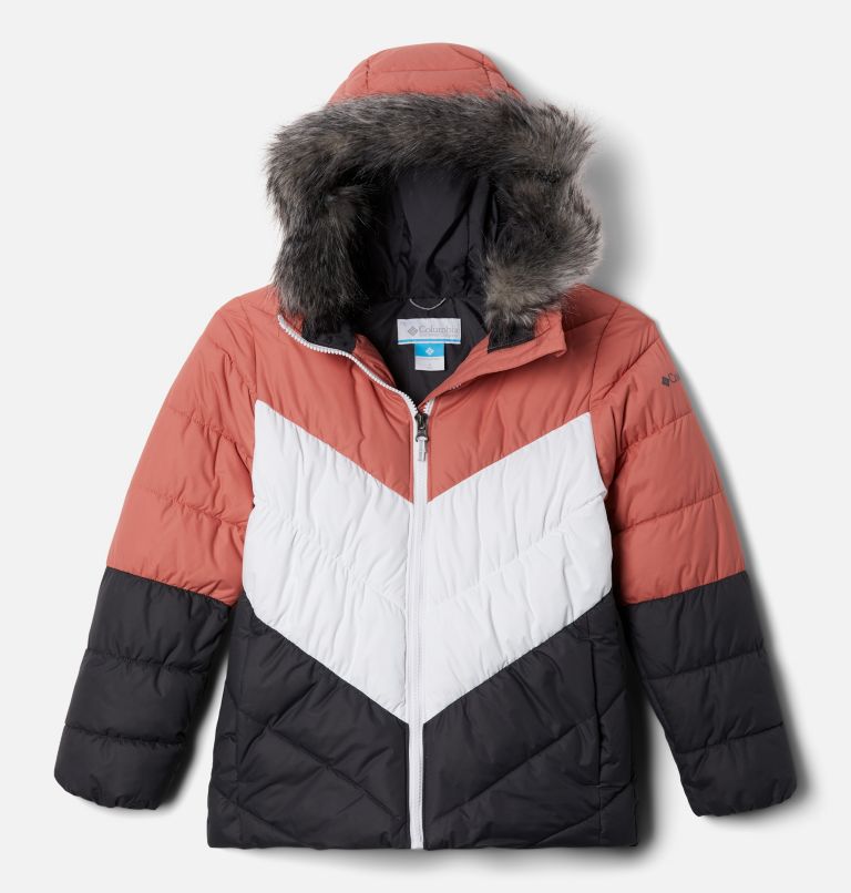 Thumbnail: Girls' Arctic Blast Ski Jacket, Color: Dark Coral, Shark, White, image 1