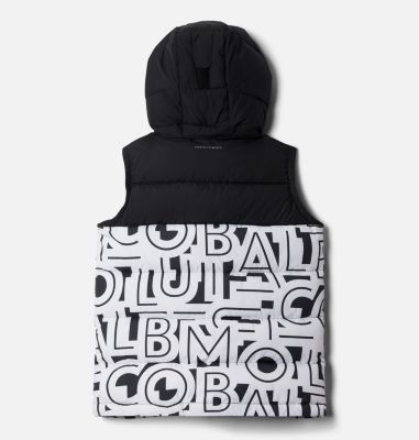 Graphic-print hooded gilet