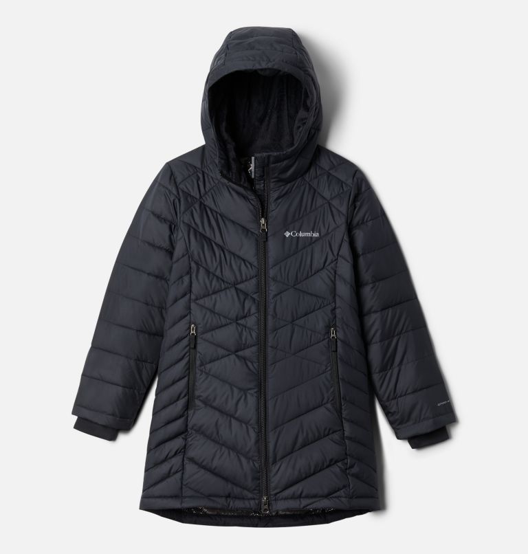Girls' Heavenly Long Insulated Jacket, Color: Black, image 1