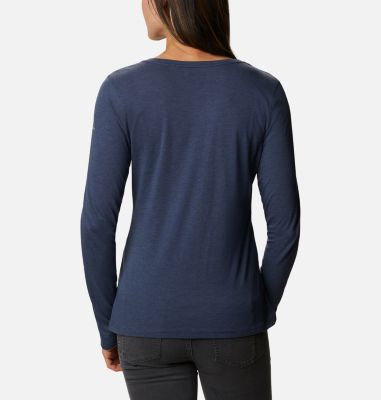 Women's Blustery Peak Long Sleeve Shirt Blustery Peak&trade; LS Tee | 467 | L, Nocturnal Heather, CSC Leafscape, back