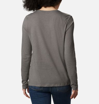 Women's Autumn Trek Long Sleeve Relaxed T-Shirt Autumn Trek&trade; LS Relaxed Tee | 466 | L, Charcoal Heather, Dotty Heaven, back