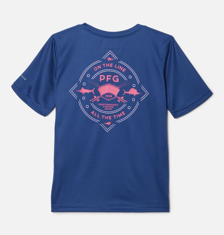 Boys' PFG True Pursuit T-shirt, Color: Carbon, On the Line Salt Graphic, image 2