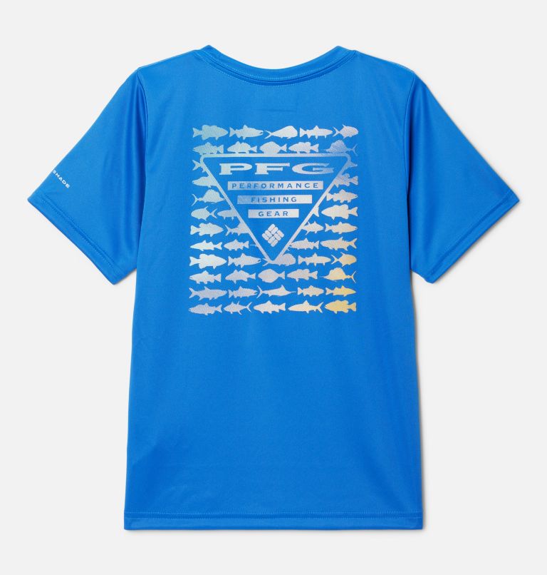 Thumbnail: Boys' PFG True Pursuit T-shirt, Color: Vivid Blue, Elements Graphic, image 2