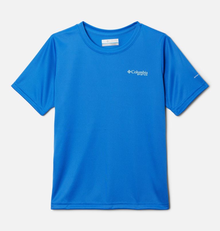 Boys' PFG True Pursuit T-shirt, Color: Vivid Blue, Elements Graphic, image 1