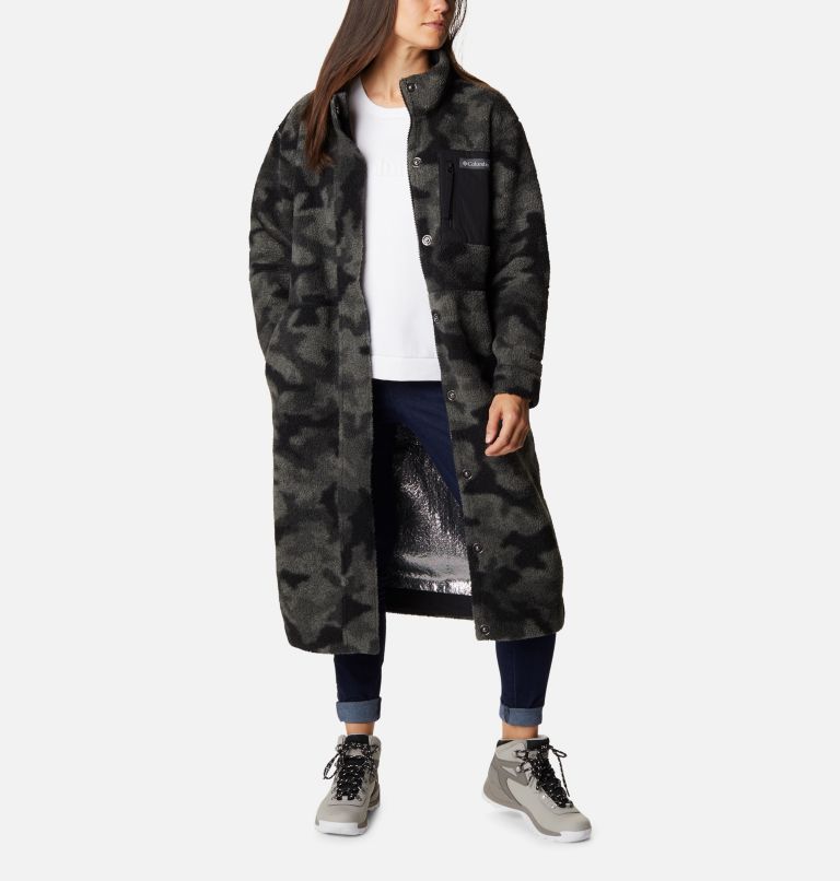 Manteau long Panorama pour femme, Color: Black Camo Print, image 1