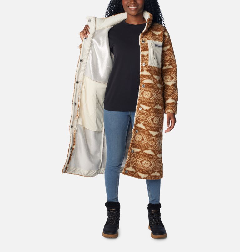Thumbnail: Women's Panorama Full Length Jacket, Color: Chalk Checkered Peaks, image 5