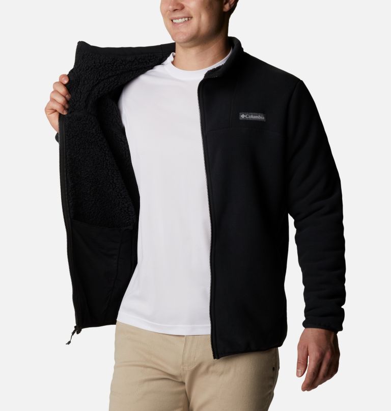 Thumbnail: Men's Winter Pass Full Zip Sherpa Fleece Jacket, Color: Black, image 5
