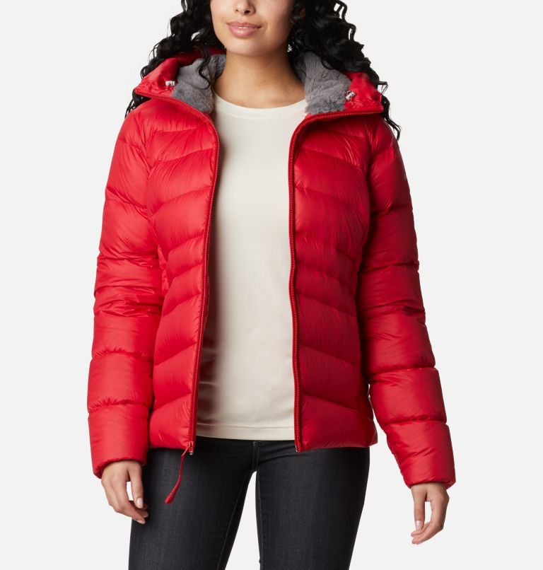 Autumn Park Down Hooded Jacket | 658 | L, Color: Red Lily, image 1