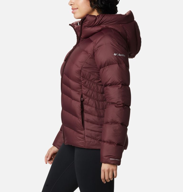 Women's Autumn Park Down Hooded Jacket, Color: Malbec, image 3