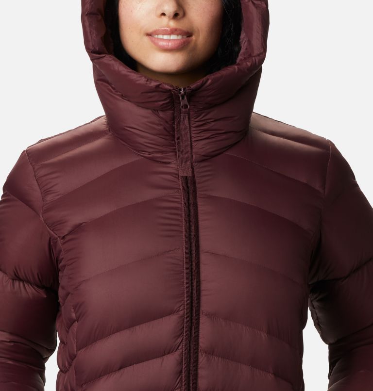 Women's Autumn Park Down Hooded Jacket, Color: Malbec, image 4