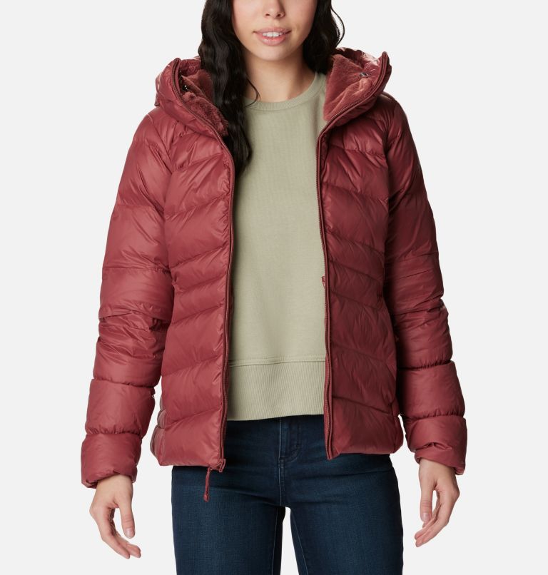 Autumn Park Down Hooded Jacket | 679 | S, Color: Beetroot, image 7