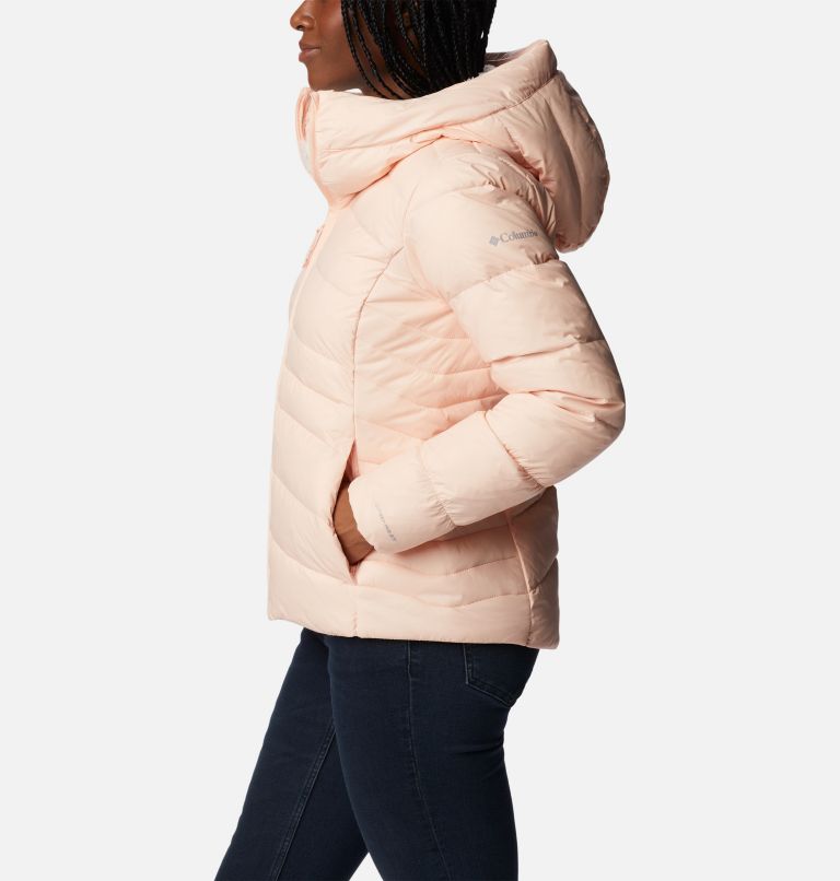 Women's Autumn Park Down Hooded Jacket, Color: Peach Blossom, image 3