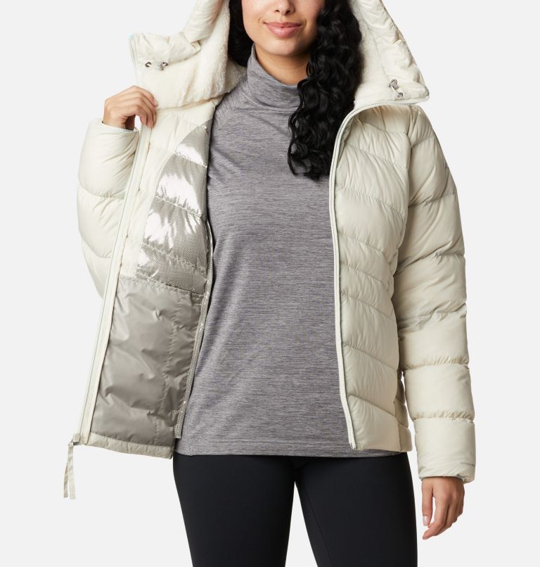 Women's Autumn Park Down Hooded Jacket, Color: Chalk, image 5