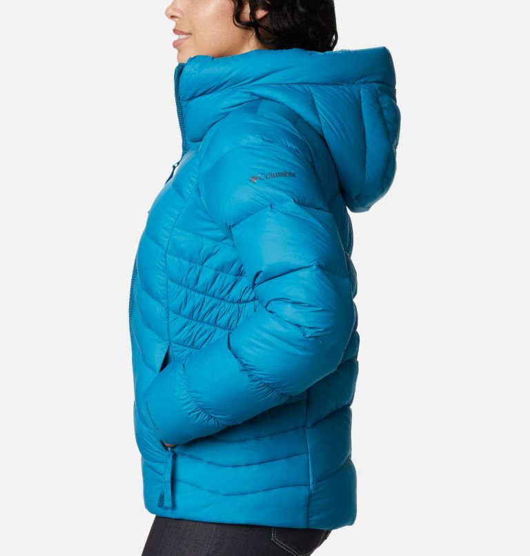 Women's Autumn Park Down Hooded Jacket, Color: Fjord Blue, image 3