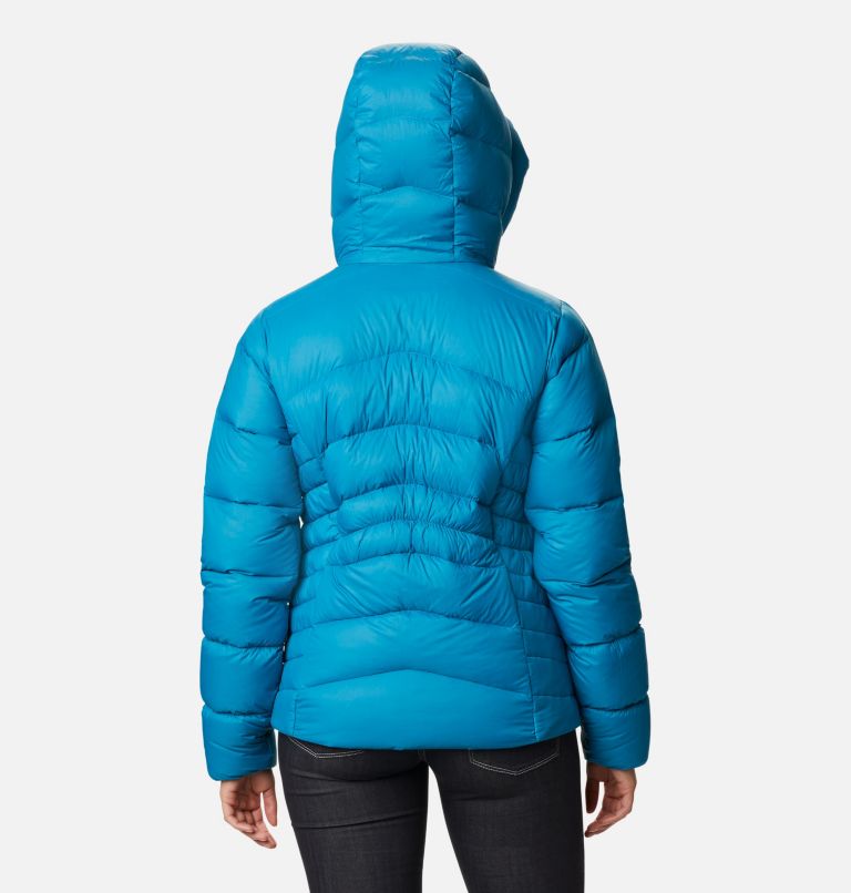 Women's Autumn Park Down Hooded Jacket, Color: Fjord Blue, image 2