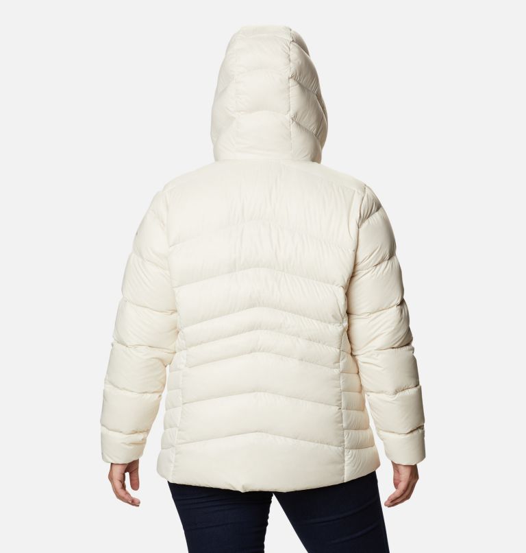 Women's Autumn Park Down Hooded Jacket - Plus Size, Color: Chalk, image 2