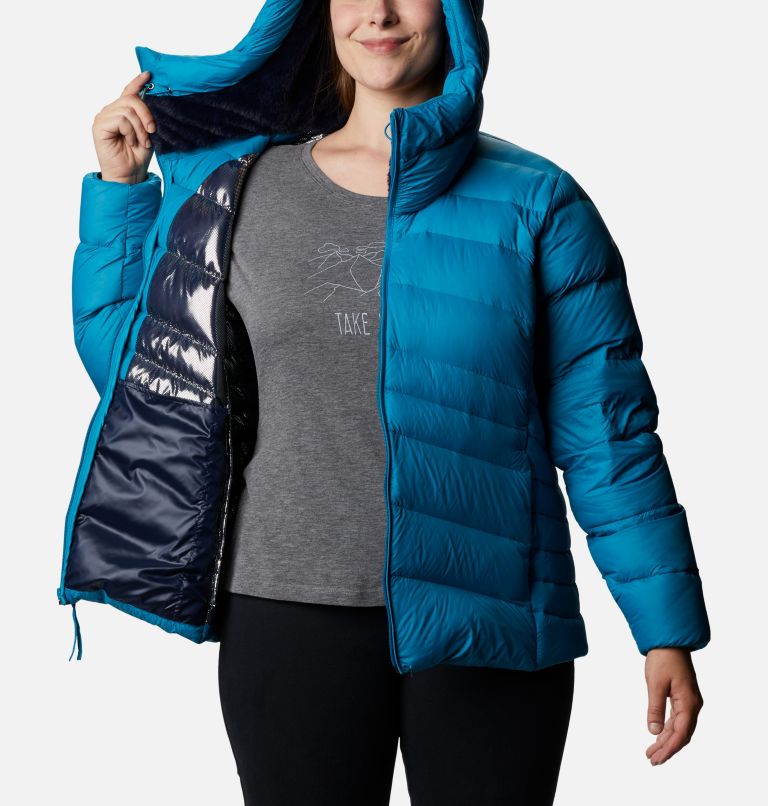 Autumn Park Down Hooded Jacket | 462 | 2X, Color: Fjord Blue, image 5