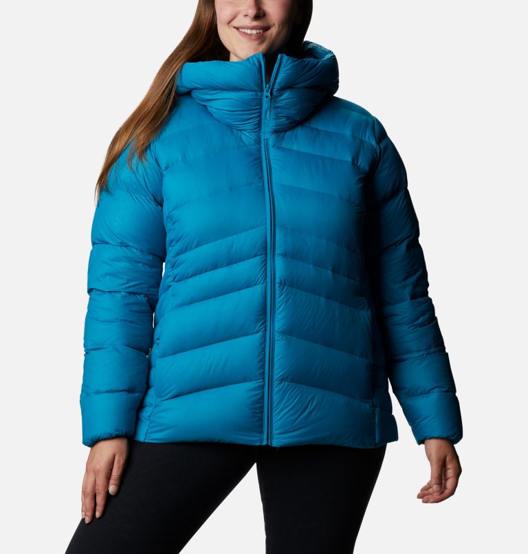 Autumn Park Down Hooded Jacket | 462 | 2X, Color: Fjord Blue, image 1