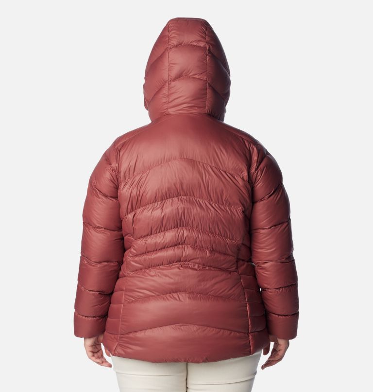 Women's Autumn Park Down Hooded Jacket - Plus Size, Color: Beetroot, image 2