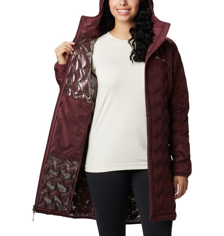 Women's Delta Ridge Long Down Jacket, Color: Malbec, image 5