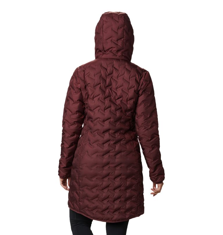 Women's Delta Ridge Long Down Jacket, Color: Malbec, image 2