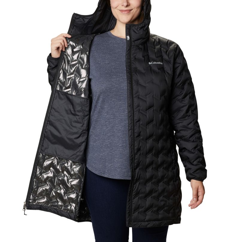 Thumbnail: Women's Delta Ridge Long Down Jacket - Plus Size, Color: Black, image 5