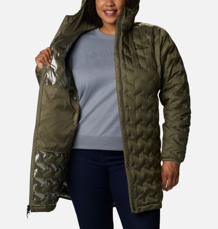 Women's Delta Ridge Long Down Jacket - Plus Size, Color: Stone Green