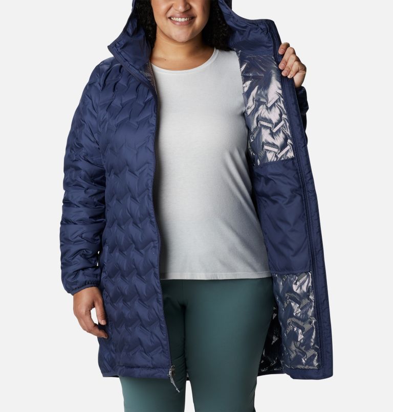 Thumbnail: Women's Delta Ridge Long Down Jacket - Plus Size, Color: Nocturnal, image 5