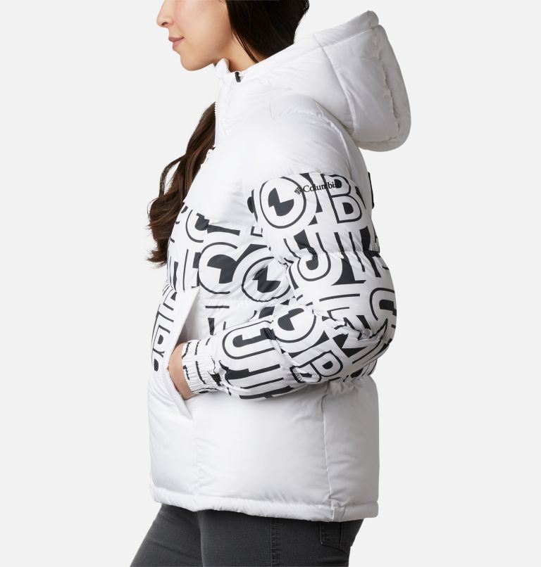 Pike Lake II Insulated Jacket | 100 | M, Color: White, White Typo Print, image 3