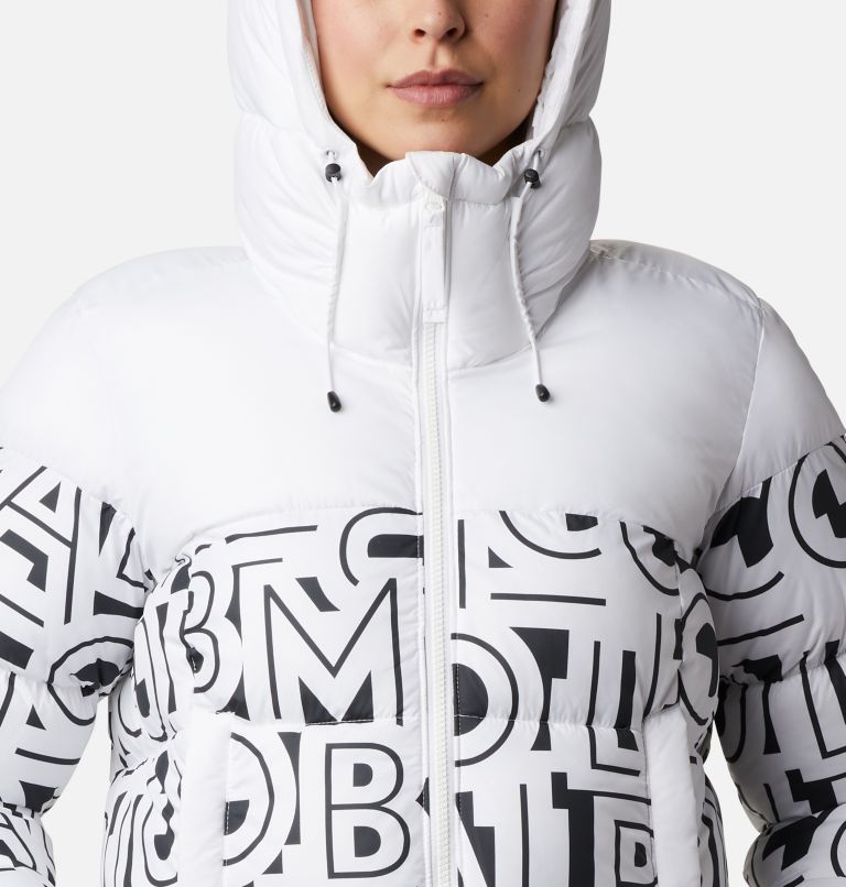 Pike Lake II Insulated Jacket | 100 | M, Color: White, White Typo Print, image 4