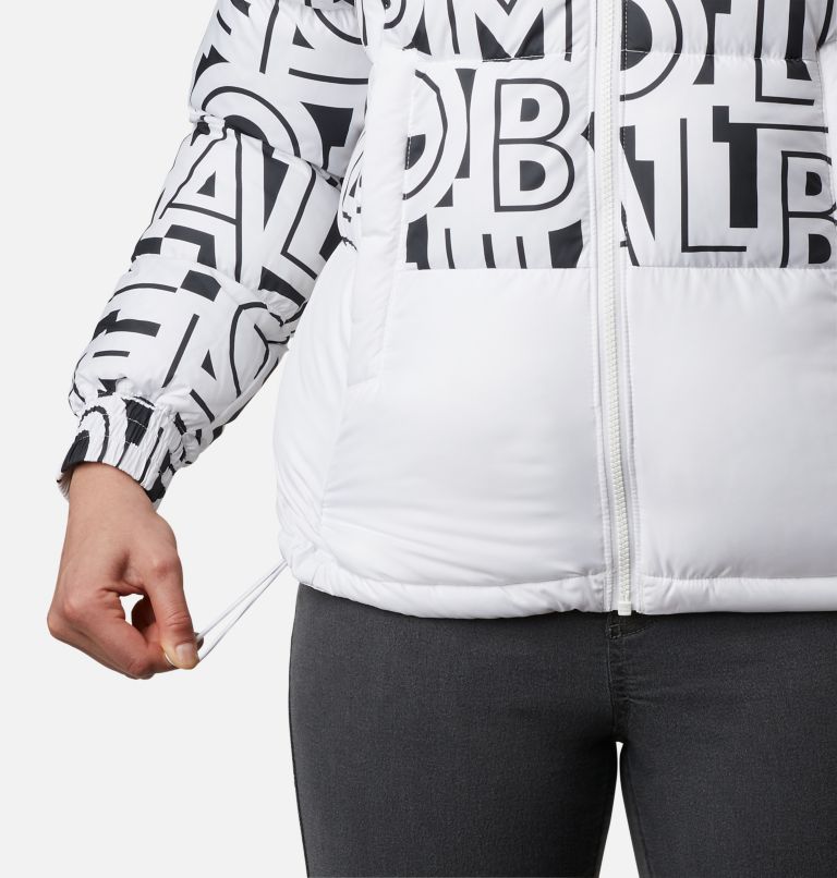 Pike Lake II Insulated Jacket | 100 | M, Color: White, White Typo Print, image 6