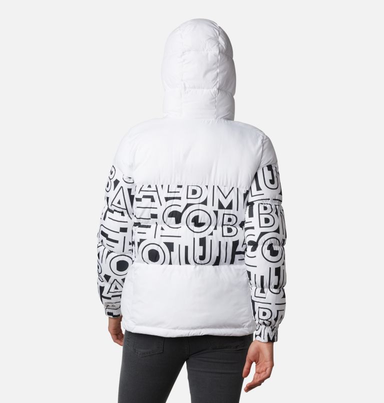 Pike Lake II Insulated Jacket | 100 | M, Color: White, White Typo Print, image 2