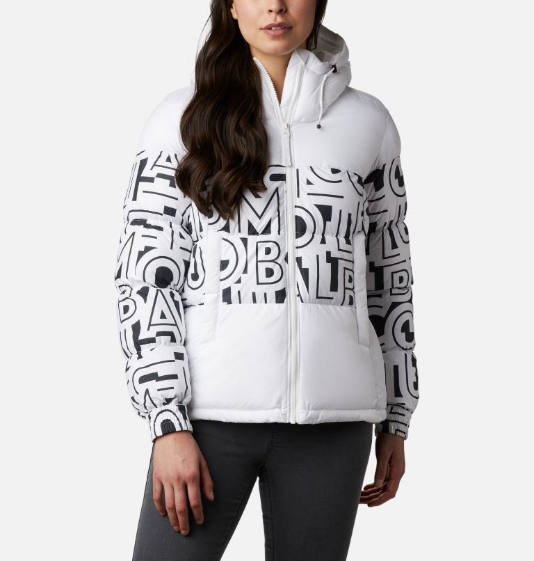 Pike Lake II Insulated Jacket | 100 | M, Color: White, White Typo Print, image 1