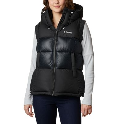 womens black puffer vest with hood