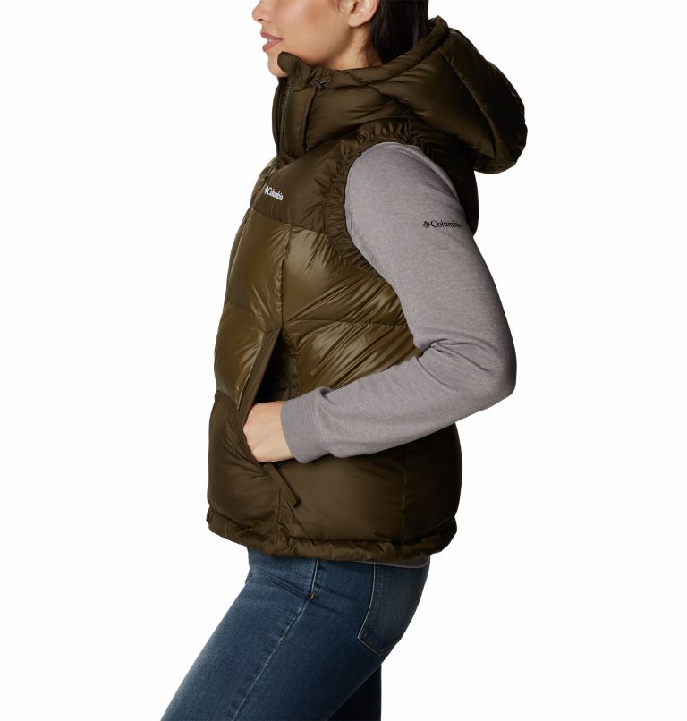Women's Pike Lake II Hooded Insulated Puffer Vest, Color: Olive Green, image 3