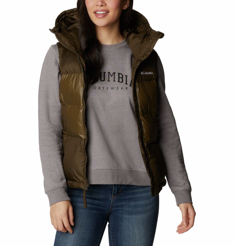 Thumbnail: Women's Pike Lake II Hooded Insulated Puffer Vest, Color: Olive Green, image 9