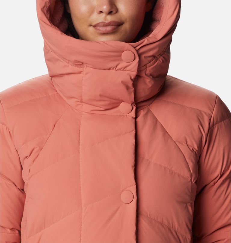 Women's Ember Springs Long Down Jacket, Color: Dark Coral, image 4