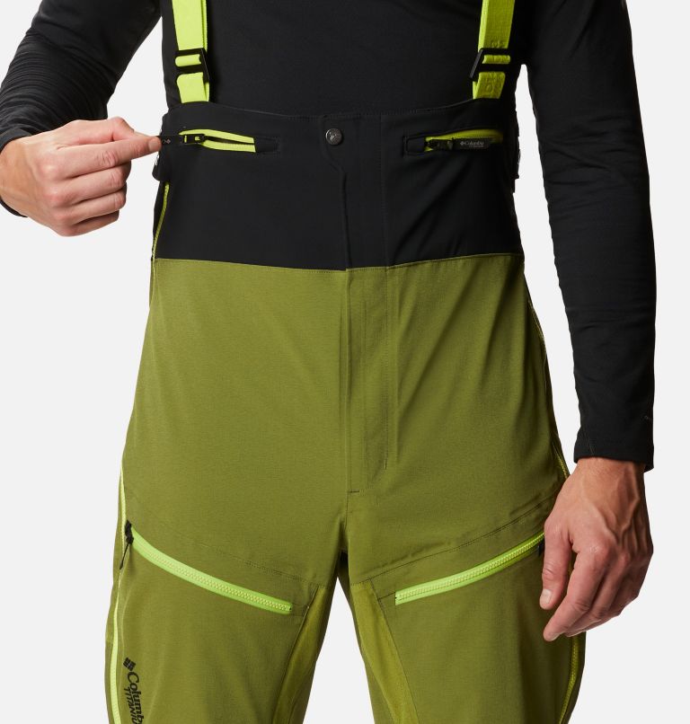 Thumbnail: Men's Powder Chute Ski Bib, Color: Bright Chartreuse, image 5