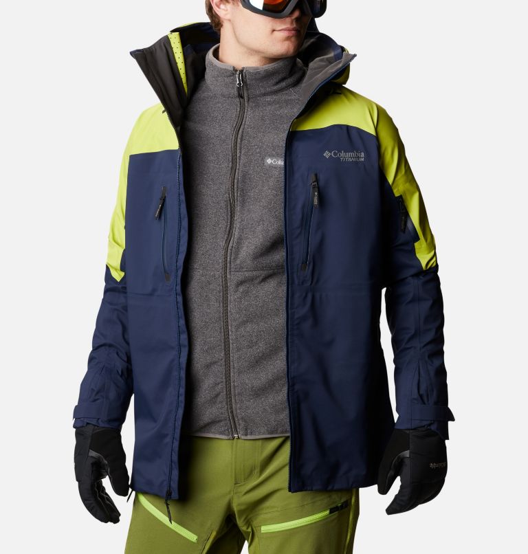 Thumbnail: Veste de ski Peak Pursuit pour homme, Color: Collegiate Navy, Bright Chartreuse, image 12