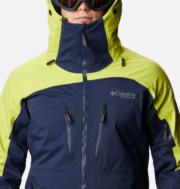Men's Peak Pursuit Shell, Color: Collegiate Navy, Bright Chartreuse, image 4