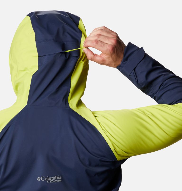 Men's Peak Pursuit Shell, Color: Collegiate Navy, Bright Chartreuse, image 9