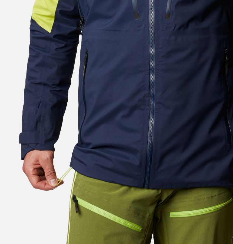Men's Peak Pursuit Shell, Color: Collegiate Navy, Bright Chartreuse, image 10
