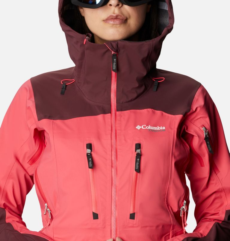 Veste de ski Peak Pursuit 3L femme, Color: Bright Geranium, Malbec, Bold Orange, image 4