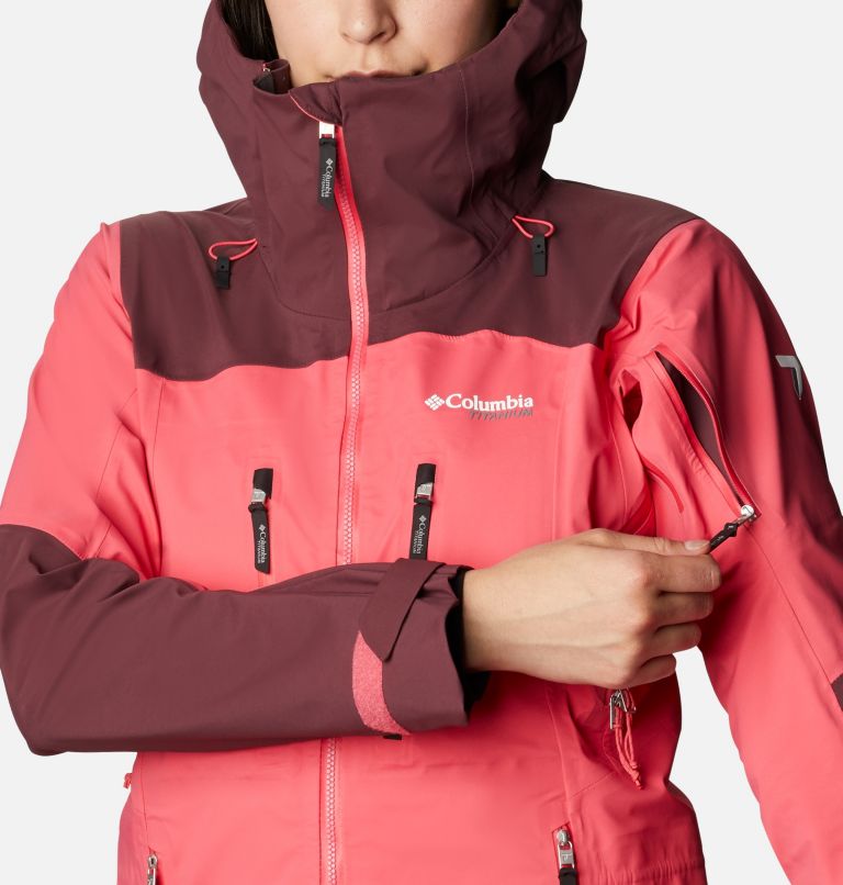 Thumbnail: Veste de ski Peak Pursuit 3L femme, Color: Bright Geranium, Malbec, Bold Orange, image 6