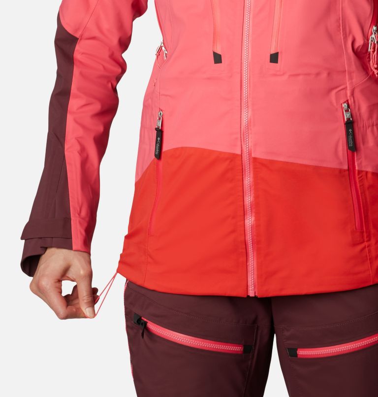 Manteau Peak Pursuit 3L pour femme, Color: Bright Geranium, Malbec, Bold Orange, image 7