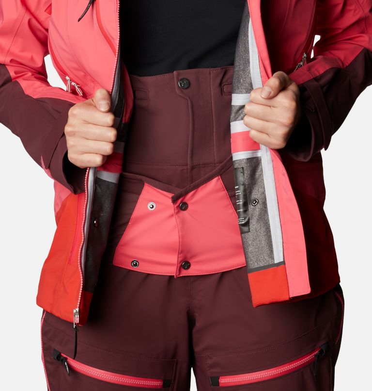 Manteau Peak Pursuit 3L pour femme, Color: Bright Geranium, Malbec, Bold Orange, image 8