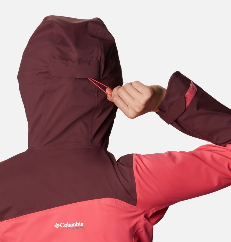 Women's Peak Pursuit 3L Ski Shell Jacket, Color: Bright Geranium, Malbec, Bold Orange, image 10
