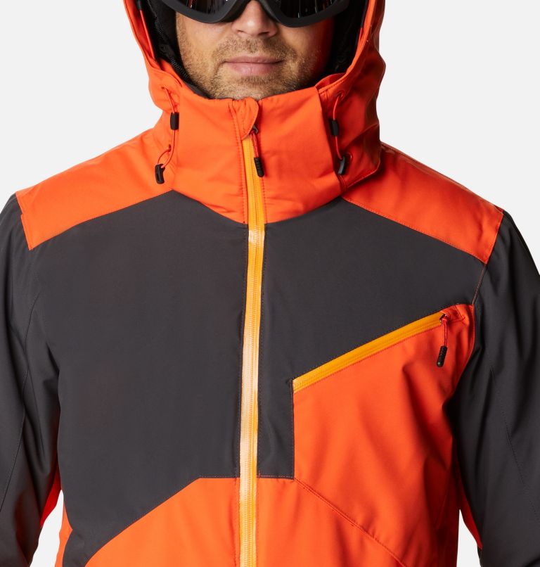 Men's Powder 8s Ski Jacket, Color: Red Quartz, Shark