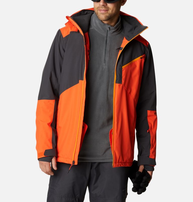 Men's Powder 8s Ski Jacket, Color: Red Quartz, Shark