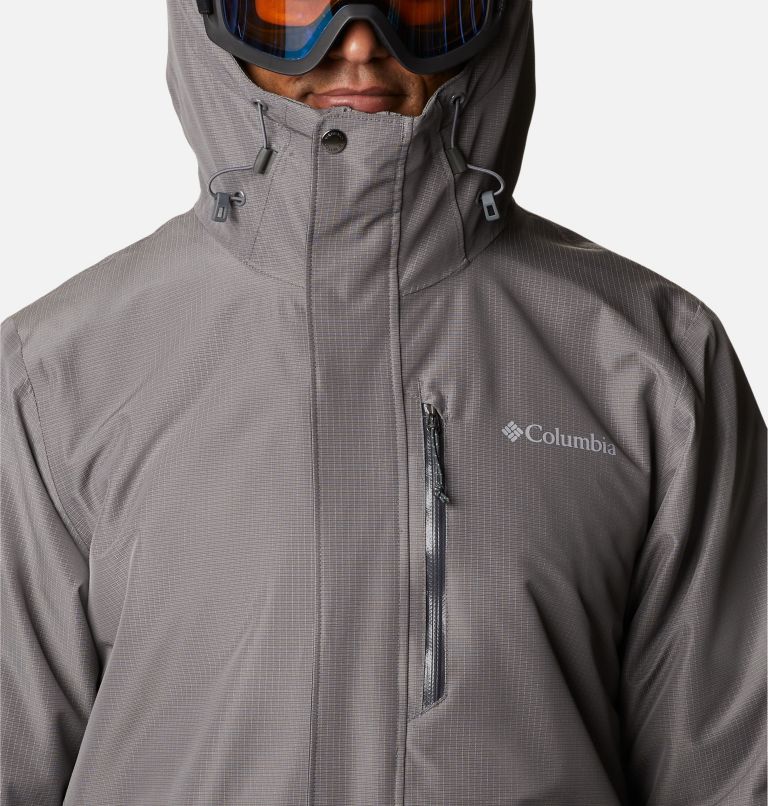 Men's Winter District Insulated Ski Jacket, Color: Shark, City Grey Ripstop, image 4